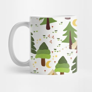 Glamping between trees. Campnight. Mug